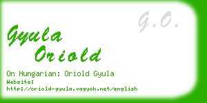 gyula oriold business card